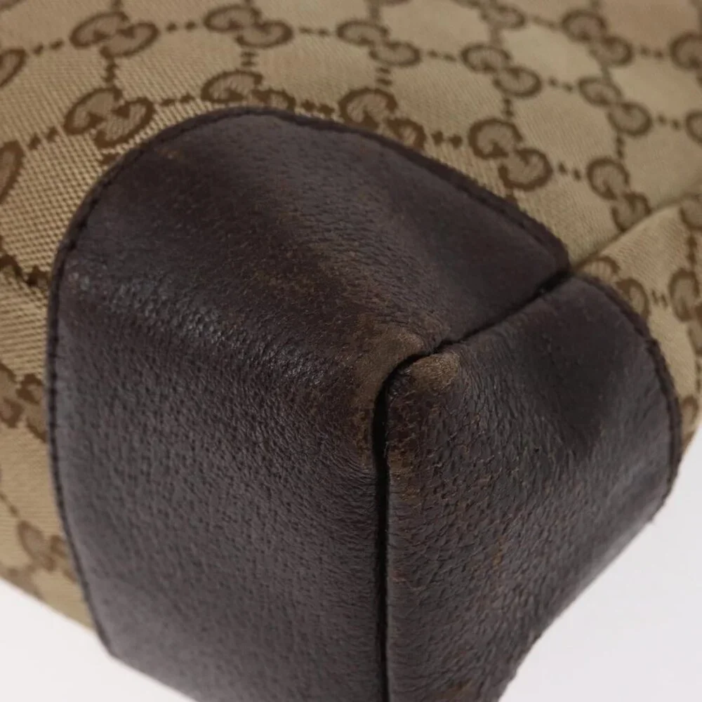 Authentic GUCCI GG Canvas Shoulder Bag Beige Silver 114273 - Picture 6 of 16